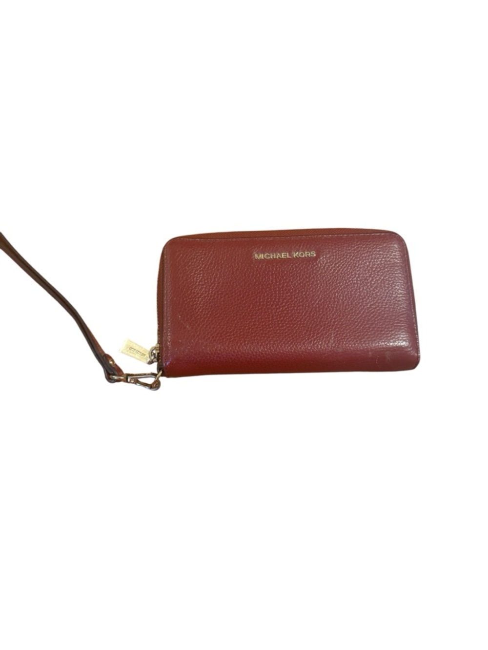 Michael Kors Women's Maroon Leather Wristlet Wallet